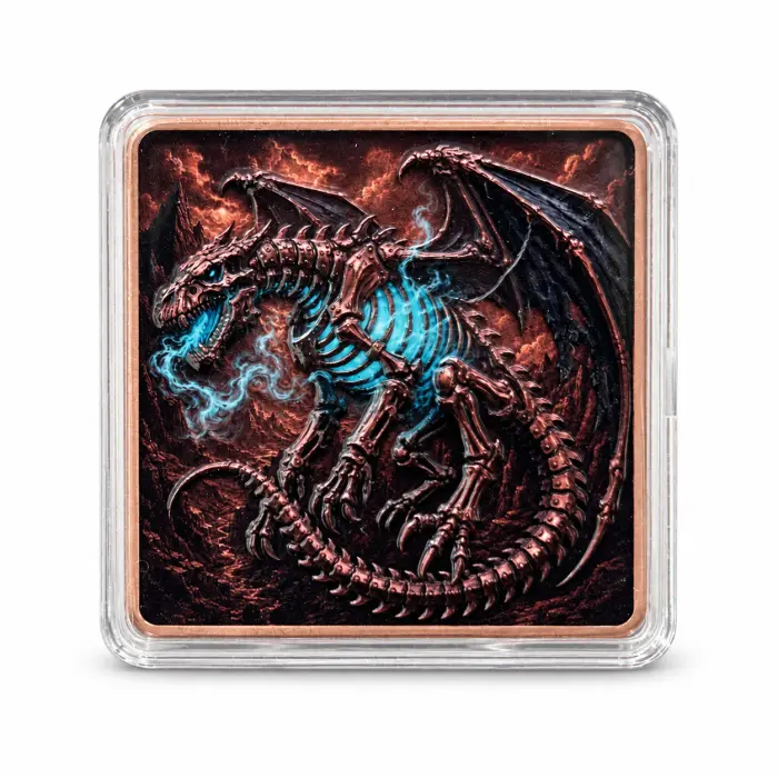 2026 Dragon Eye Flight Soulfire Bone Dragon 5Oz .999 Fine Copper Art Bar Capsule
