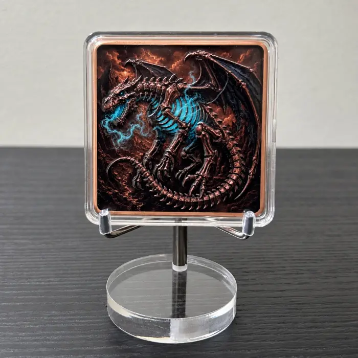 2026 Dragon Eye Flight Soulfire Bone Dragon 5Oz .999 Fine Copper Art Bar Capsule