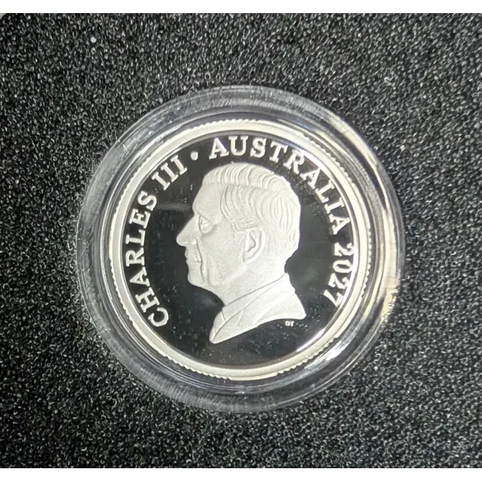 2027 $1 Bluey Coloured Silver Proof Coin - Rusty Cricket 