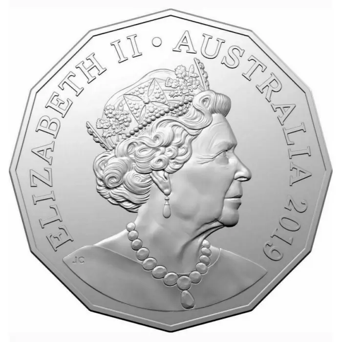 2019 50c JC Commonwealth Coat of Arms Lightly Circulated (2m Mintage)