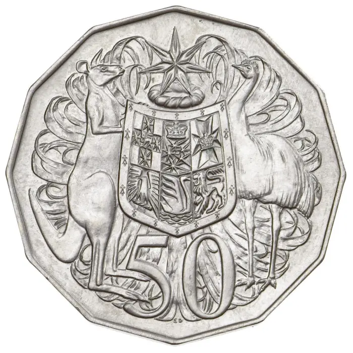 2019 50c JC Commonwealth Coat of Arms Lightly Circulated (2m Mintage)