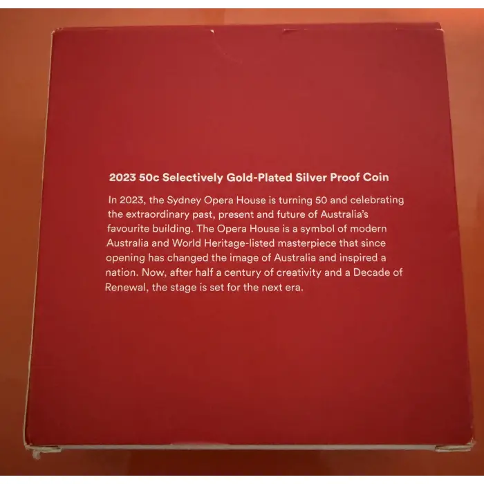 2023 50th Anniversary Sydney Opera House Selectively Gold Plated Silver Proof