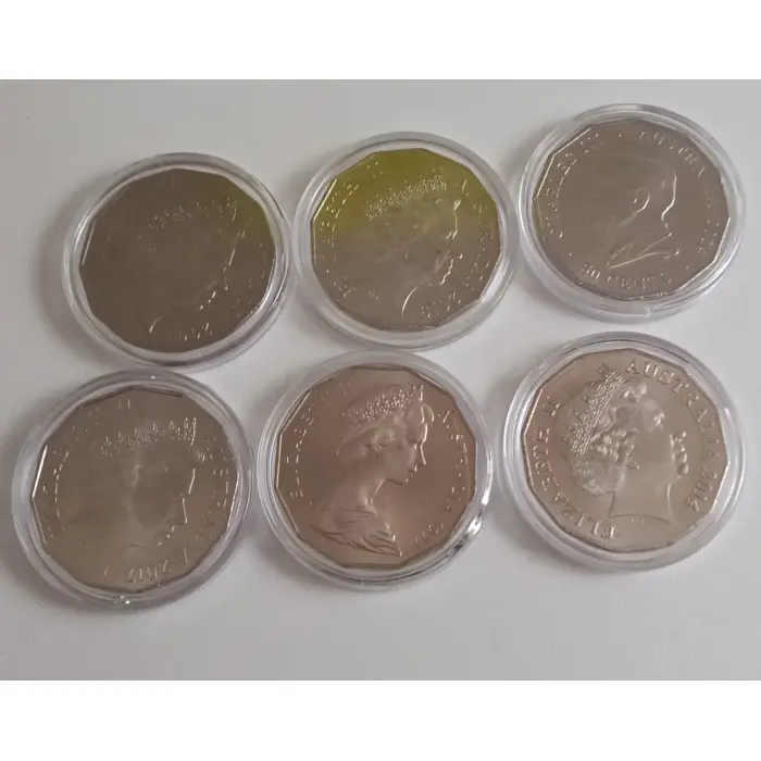 50c Set of UNC coins all in lighthouse capsules