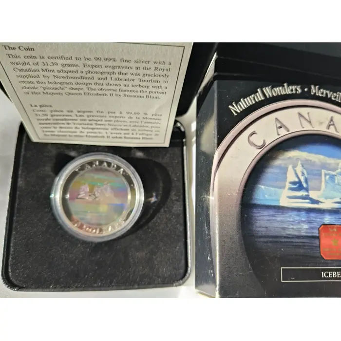 2004 $20 RCM Icebergs  Natural wonder series 1 Oz pure silver colourized coin