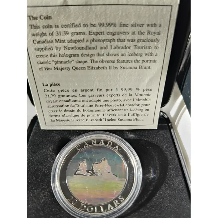 2004 $20 RCM Icebergs  Natural wonder series 1 Oz pure silver colourized coin