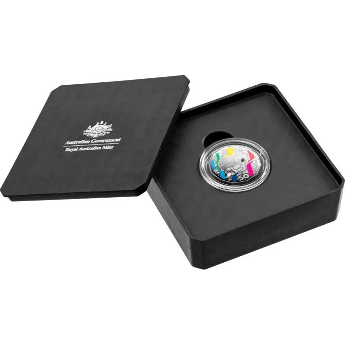 2026 50 cent - 70th Anniversary of First Television Broadcast 50 cent coloured Silver Proof Coin 7000 mintage
