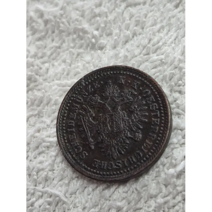 1851-A Austrian Empire 1 Kreuzer Copper Coin
