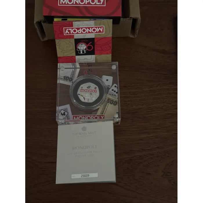 2025 Uk 50p Monopoly Coloured Silver Proof Coin - Only 4500 Minted