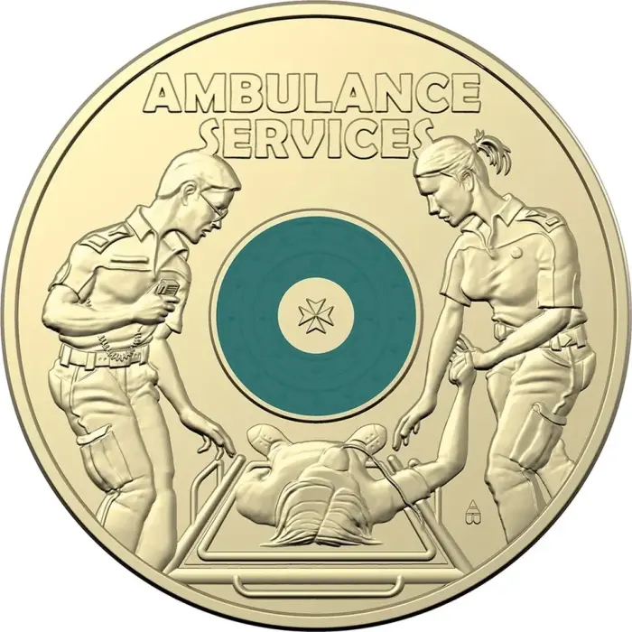 NEW UNC 2021 $2 AMBULANCE SERVICE RAM MINT BAG TWO DOLLAR COIN ANDA (5 COINS