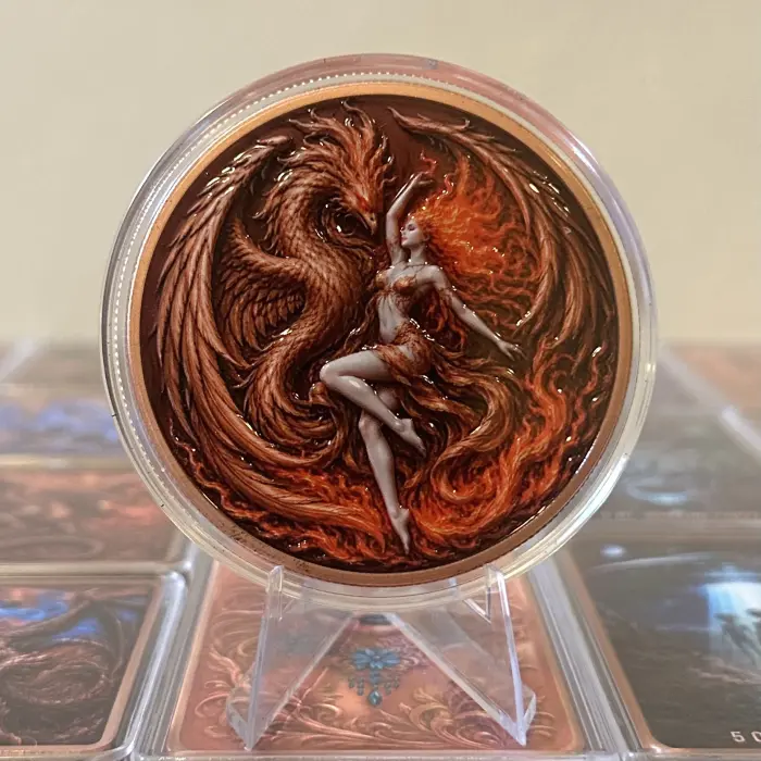 2026 Mystic Dragon Eye Series Phoenix Lady 5 Oz .999 Copper Art Round In Capsule