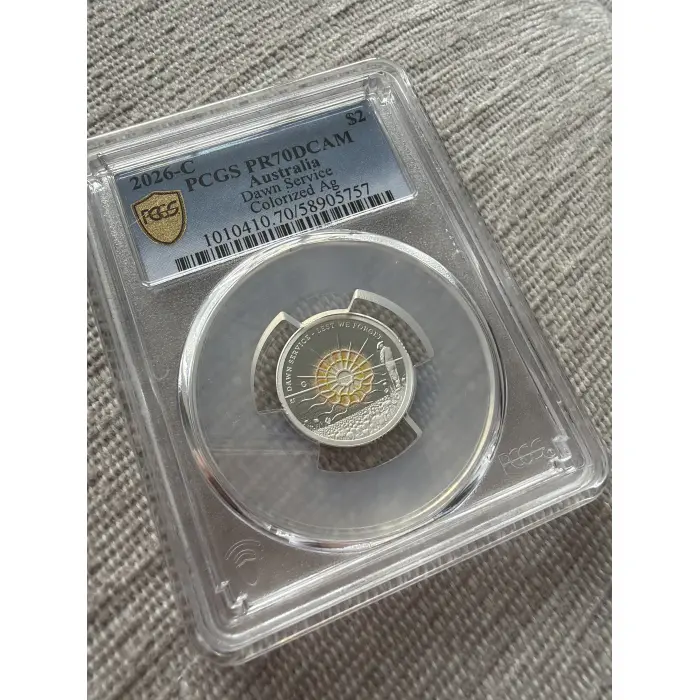 2026 $2 Dawn Service ‘C’ Mintmark Silver Proof Coin PCGS Top Pop PR70DCAM