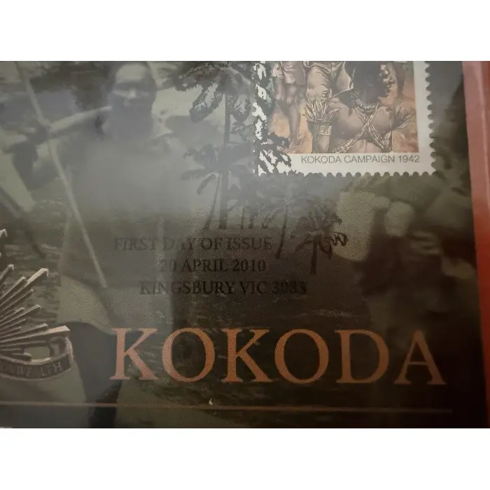 2010 PMC KOKODA Australia Papua New Guinea Remember Medallion + 55c Stamp