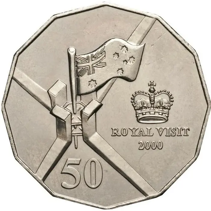 50c 2000 Queen Royal Visit Circulated AUS Fifty Cent Coin
