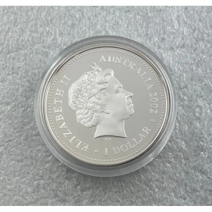 2002 Queen's Golden Jubilee $1 1oz Silver Proof Coin — Coloured