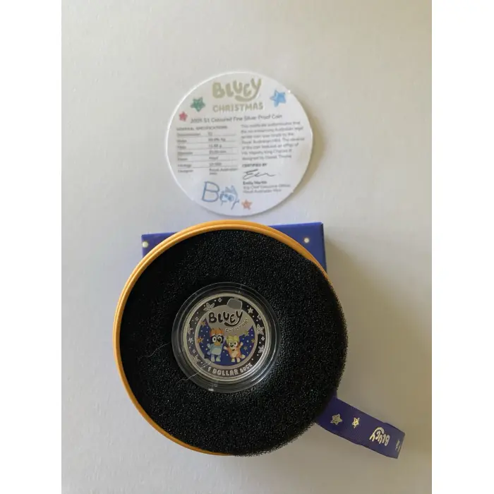 2025 Bluey Christmas $1 Coloured Fine Silver Proof Coin