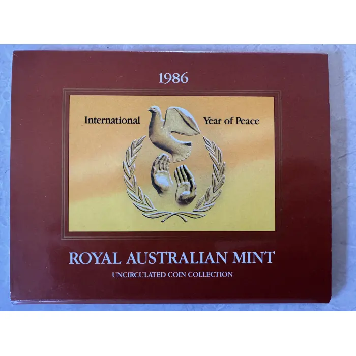Royal Australian Mint 1986 Mint Set Uncirculated International Year of Peace