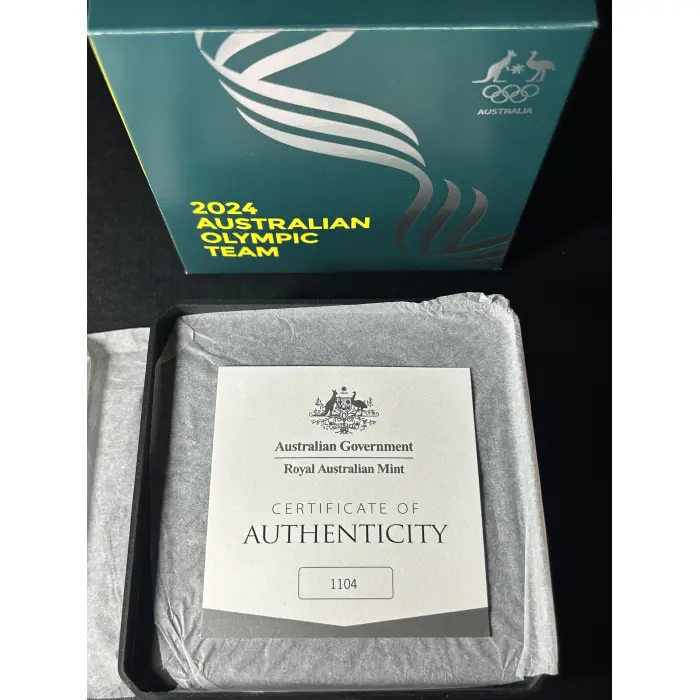 2024 $5 Australian Olympic Team 1oz Fine Silver DOMED Proof RAM COA #1104