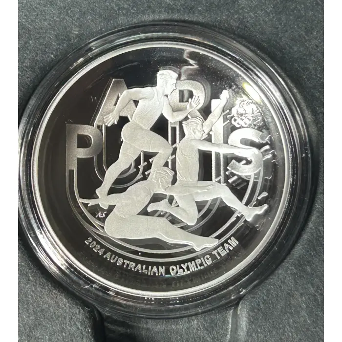 2024 $5 Australian Olympic Team 1oz Fine Silver DOMED Proof RAM COA #1104