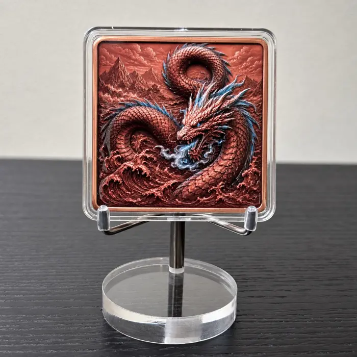 2026 Dragon Eye Flight Tidal Serpent Dragon 5Oz .999 Fine Copper Art Bar Capsule
