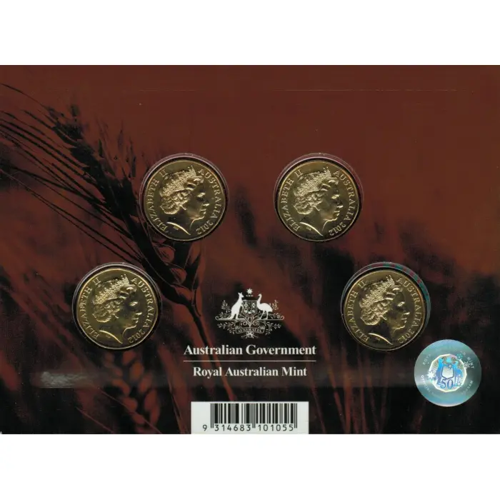 2012 Wheat Sheaf Dollar — Four Coin Mintmark & Privy Mark Set