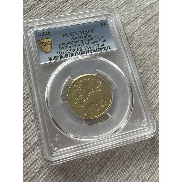 2026 $1 Mob Of Six Roos - Brandenburg Gate Privy Mark PCGS MS68 