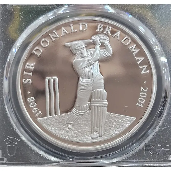 2001 DON BRADMAN – GRADED PR69DCAM $5 SILVER PROOF