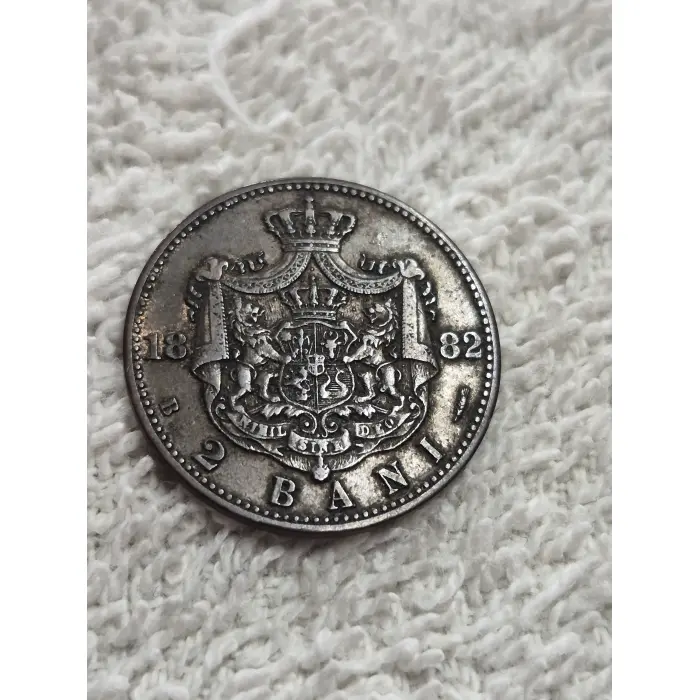 1882 Kingdom of Romania 2 Bani Bronze Coin – King Carol I