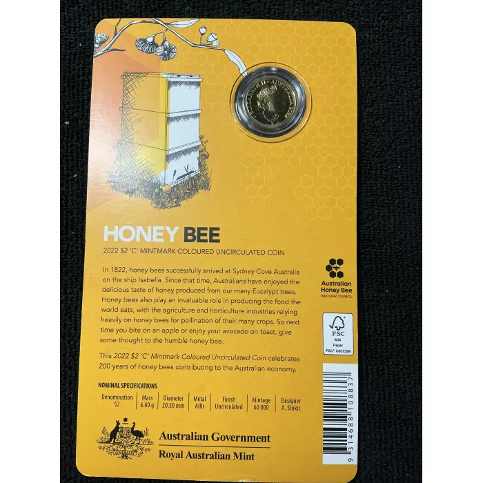 2022 Honey Bee C mint mark carded coin