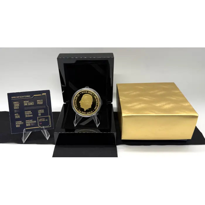 Niue 2026 JUPITER FROM CALLISTO Moon NASA Ship $100 1 Oz Gold Proof–MINTAGE 99