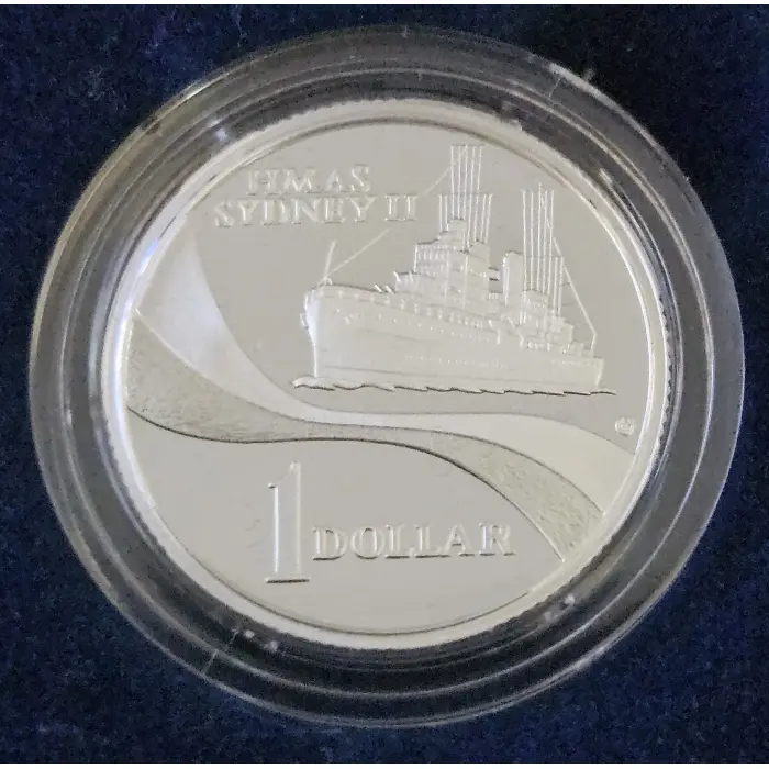 2000 $1 HMAS Sydney II Silver Proof – 99.9% Silver  