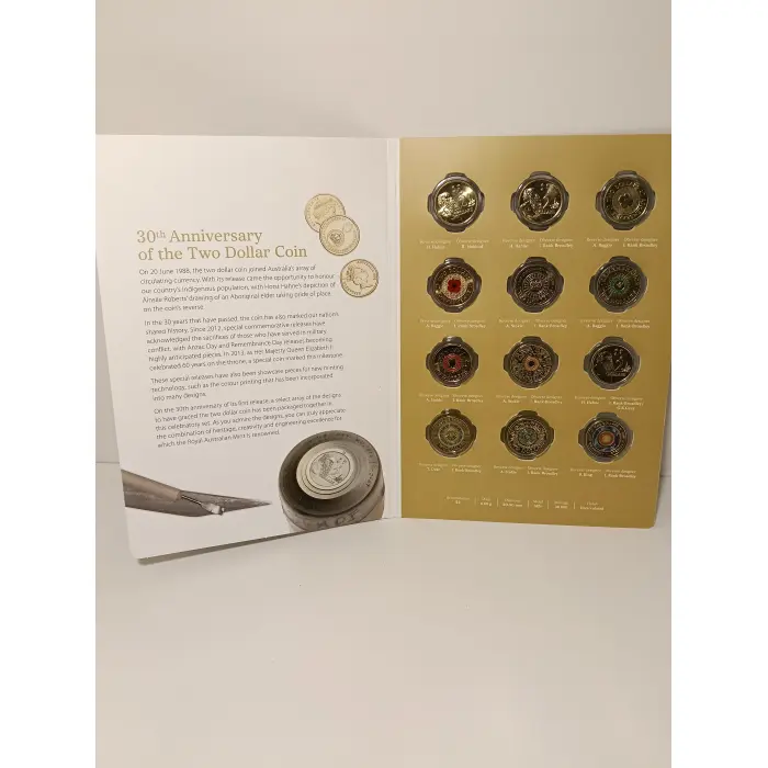 2018 30th Anniversary of the $2 Two Dollar Coin 12 Coin Collection 1988-2018