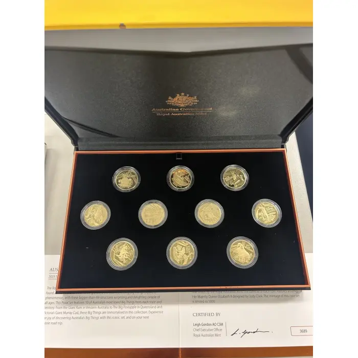 2023 Aussie Big Things 10 Coin $1 Proof Set RAM Mintage 5000 COA