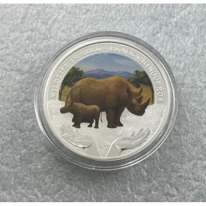 2012 Tuvalu Black Rhinoceros 1oz Silver Proof — Wildlife in Need