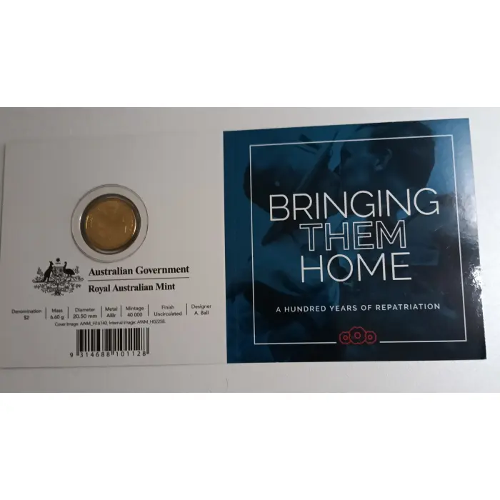 2019 $2 'C' Mint 100 Years of Repatriation Coloured UNC