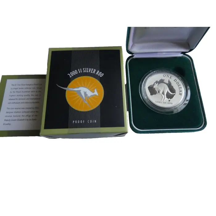 2000 $1 Silver Kangaroo 1oz Fine Silver Proof Coin