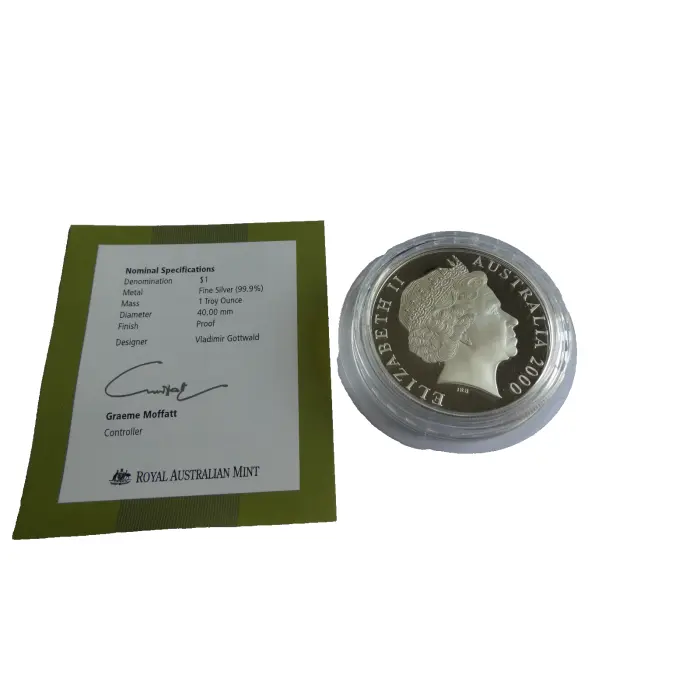 2000 $1 Silver Kangaroo 1oz Fine Silver Proof Coin