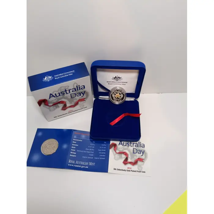 2010 50c Selectively Gold  Plated Proof coin