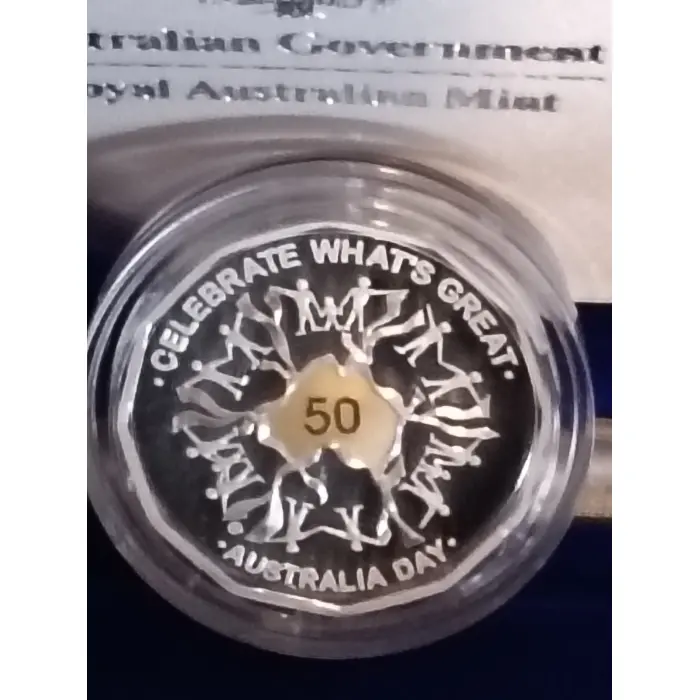 2010 50c Selectively Gold  Plated Proof coin