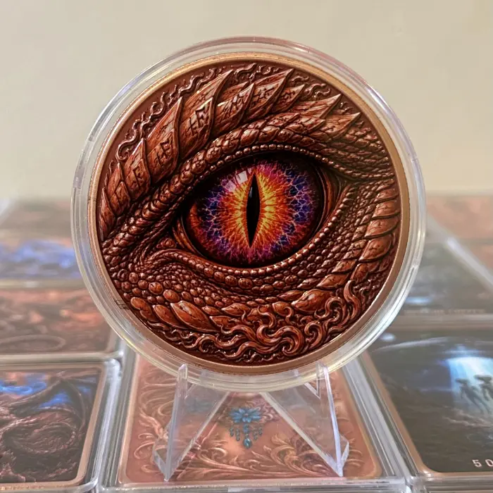 2026 Dragon Eye Tricephalous Dragon Queen 5 Oz .999 Copper Round In Capsule