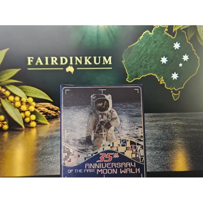 2004 35th Anniversary First Moon Walk $1 1oz Silver Hologram Proof 