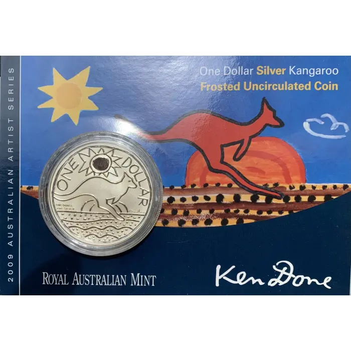 2009 $1 Silver Kangaroo Frosted Uncirculated Coin — Ken Done