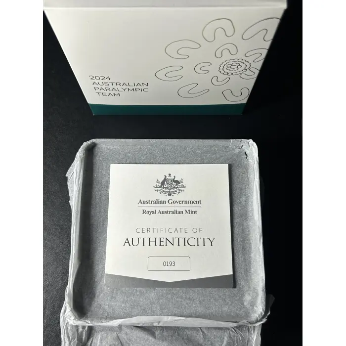 2024 $5 Paralympic Team 1oz Silver Selectively GOLD PLATED Proof RAM COA #0193