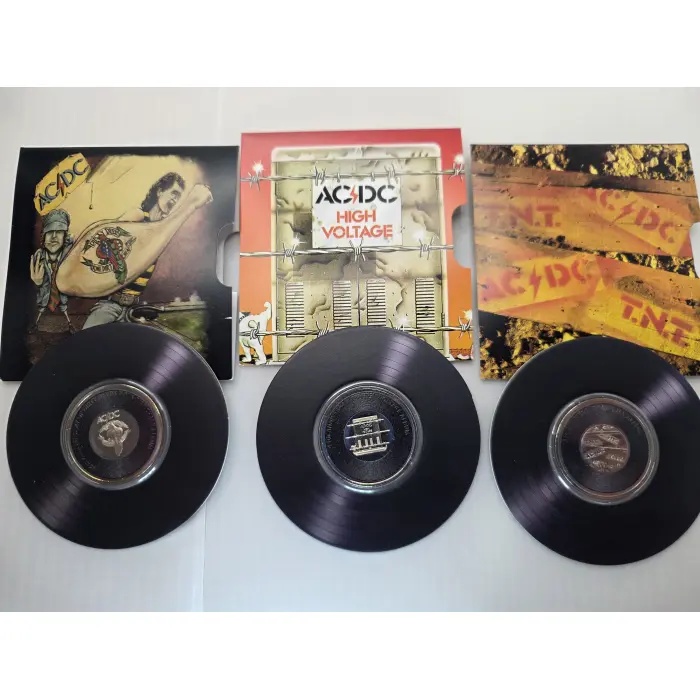 2020-2021 20c Coloured Unc. 7 Coin Boxed Set: "AC/DC - Volume 1."