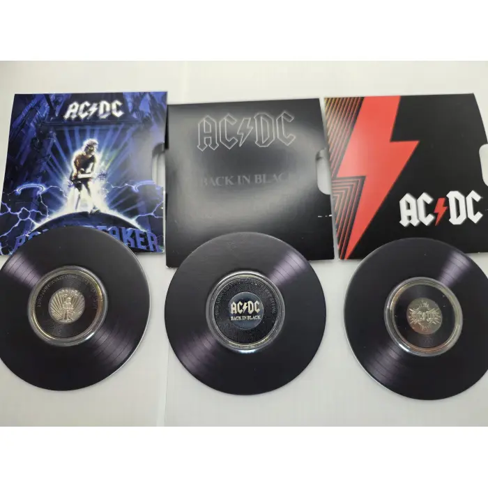 2020-2021 20c Coloured Unc. 7 Coin Boxed Set: "AC/DC - Volume 1."