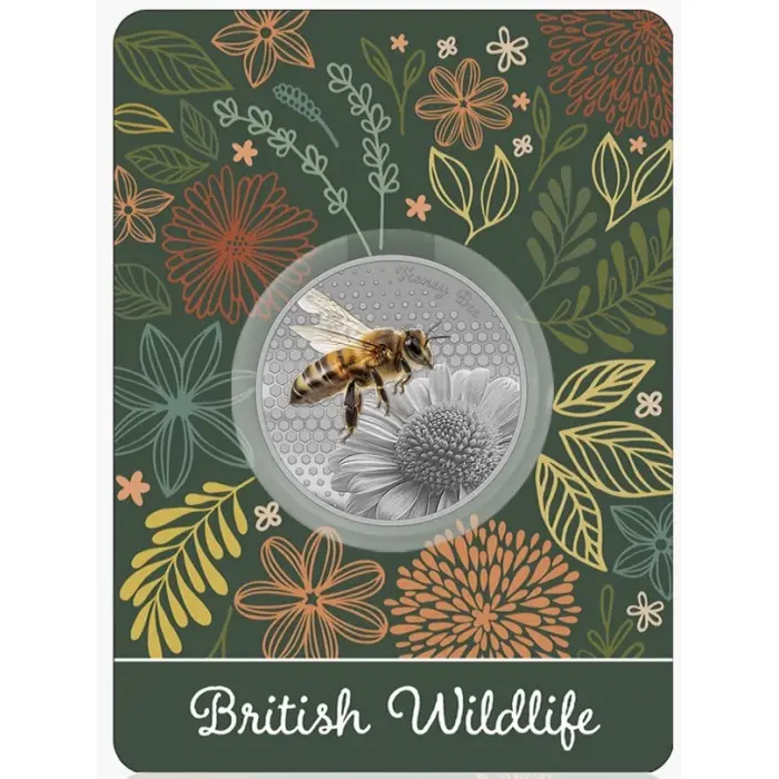 British Wildlife Honey Bee Silver Plated BU Commemorative