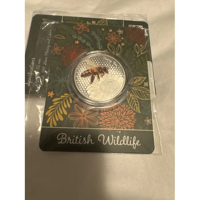 British Wildlife Honey Bee Silver Plated BU Commemorative