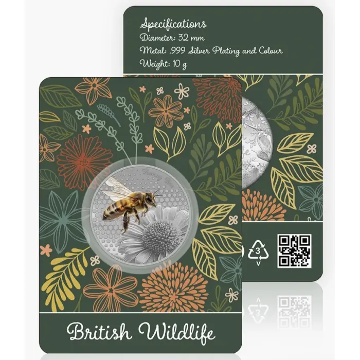 British Wildlife Honey Bee Silver Plated BU Commemorative