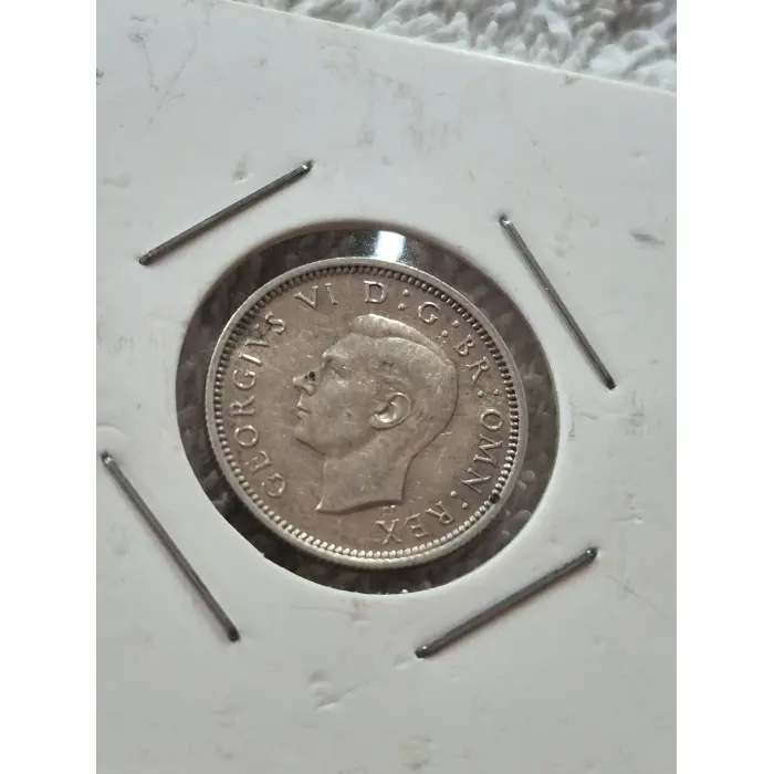1937 King George VI British Silver Sixpence Coin
