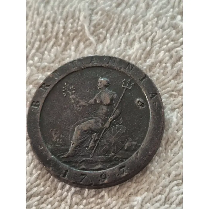 1797 King George III Cartwheel Penny - Great Britain Copper Coin 