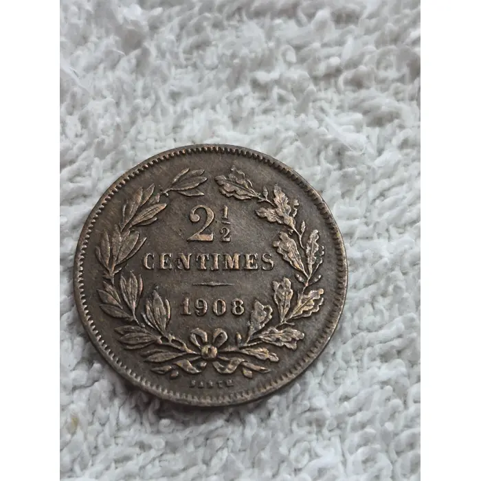 1908 Luxembourg 2½ Centimes Coin – Grand-Duché de Luxembourg